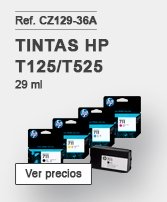 Tintas HP Designjet T125/T525